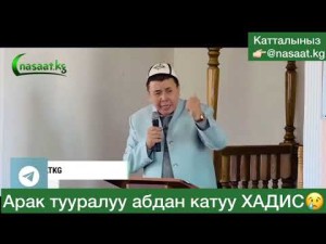 Арак тууралуу абдан катуу ХАДИС! Ушул Хадистен кийин да ичесинби? Шейх Абдишүкүр Нарматов.